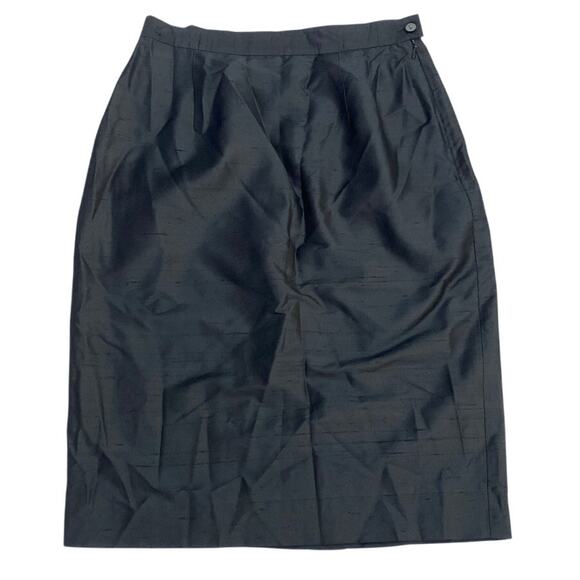 Rena Rowan for Saville Women's Size 6 Silk Skirt Black Lined Midi Length Pencil - Picture 1 of 10